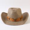 Popolare cappello da cowboy western classico europeo e americano intrecciato in paglia per uomo e donna moda outdoor stile OL cappello a cilindro intrecciato