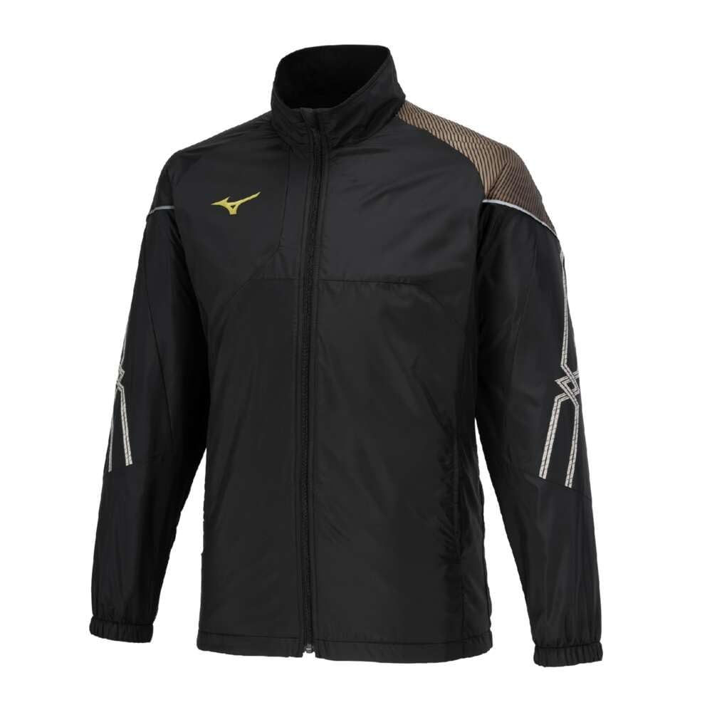Mizuno Breath Thermo Training Warmer Jacket with and Windproof Black x Size L MC-LINE Moisture-Wicking, Heat-Generating, Water-Repellent, Lining,