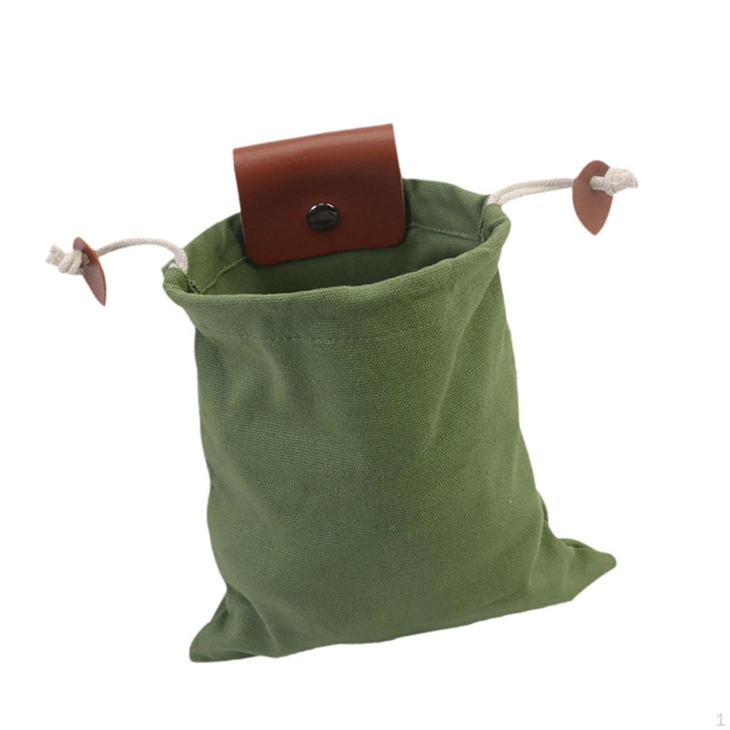 Canvas Foraging Bag with Belt Loop 8.5x7.9inch Compact Lightweight Accessory Water Resistant