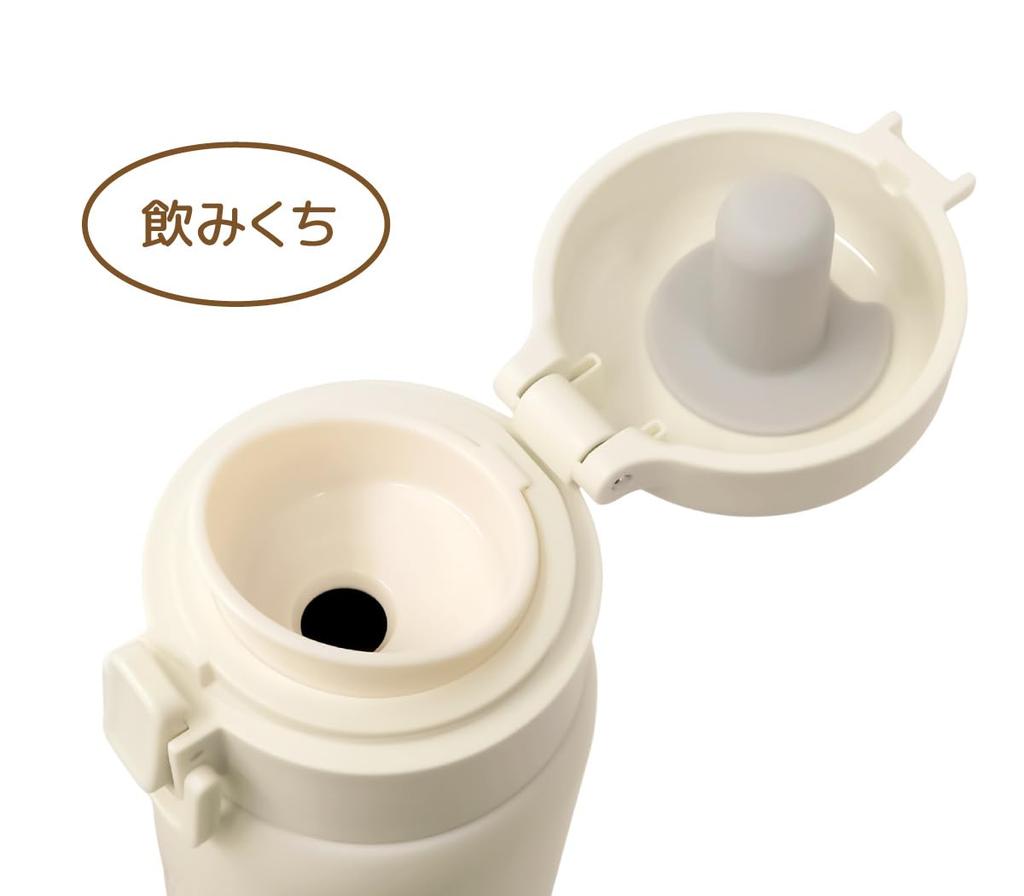 Tamagotchi Vacuum Insulated Stainless Steel 350ml with Easy to Use with One Model Double-Walled One-Push Bottle, (Dot Design), One-Touch Lock, Hand,