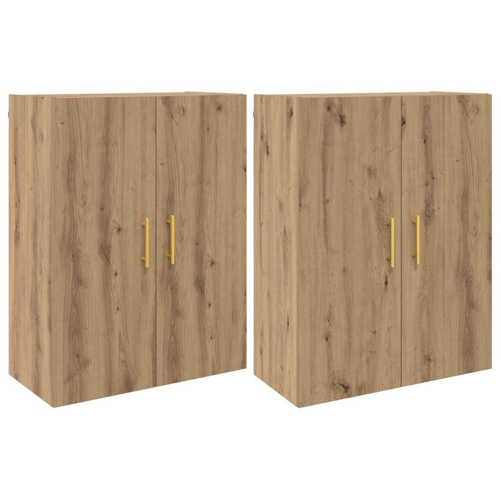 Wall Cabinet 2 pcs Artisan Oak 69.5 x 34 x 90 cm Particleboard