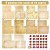 Vintage Paper Stationery Set 50 Letter Paper Lined Sheets 50 Matching Envelopes 60 Sealing Label Sticker for Wedding
