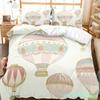 Hot Air Balloon Duvet Cover Set Single King Cartoon Animal Bedding Set Cute Sika Deer Elephant Comforter Cover For Kids Teens