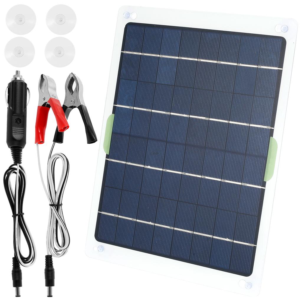 Portable Solar Panel 10W 20V Waterproof Solar Trickle Battery Charger Car Battery Maintainer for Car Boat Marine Automotive RV