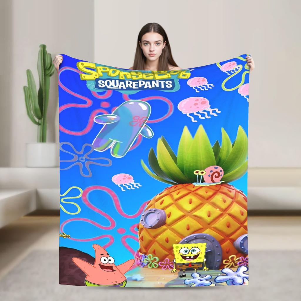 Patrick Star Blankets SpongeBob SquarePants Fuzzy Funny Warm Throw Blanket for Home Restaurant Spring/Autumn