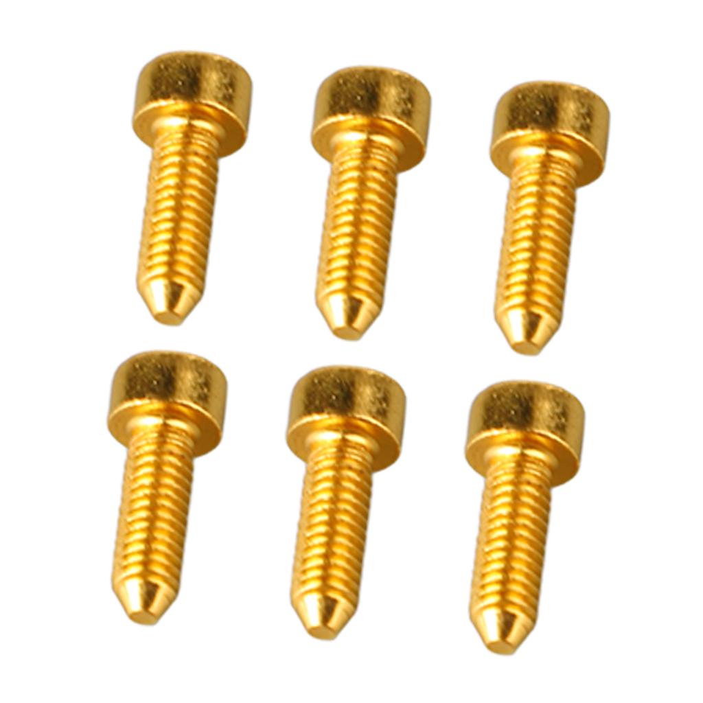 6PCS Guitar Hex Head Screws Double Tremolo Bridge Saddle String Locking Screw with Taper Tip Gold
