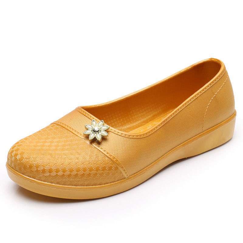 Short rain shoes waterproof and non-slip soft sole kitchen work shoes pattern casual plastic shoes women's rubber shoes water shoes rain boots