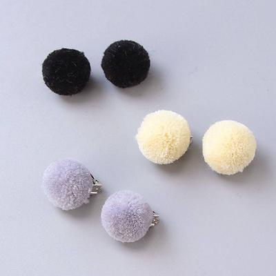 1 Pair Kids Pom Pom Ear Clip Plush Ball Kid Girls Children Clip No Piercing Earrings Jewelry