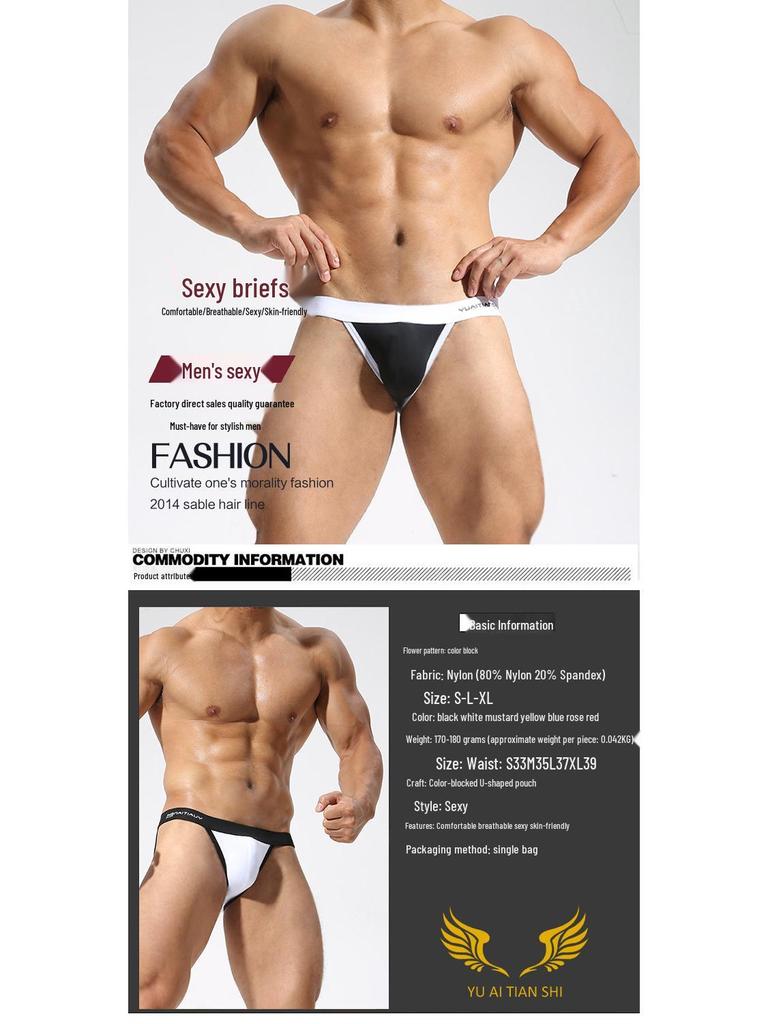 Men's Plus Size Nylon Briefs - Low Waist, Breathable, Youthful, Thin and Sexy Underwear