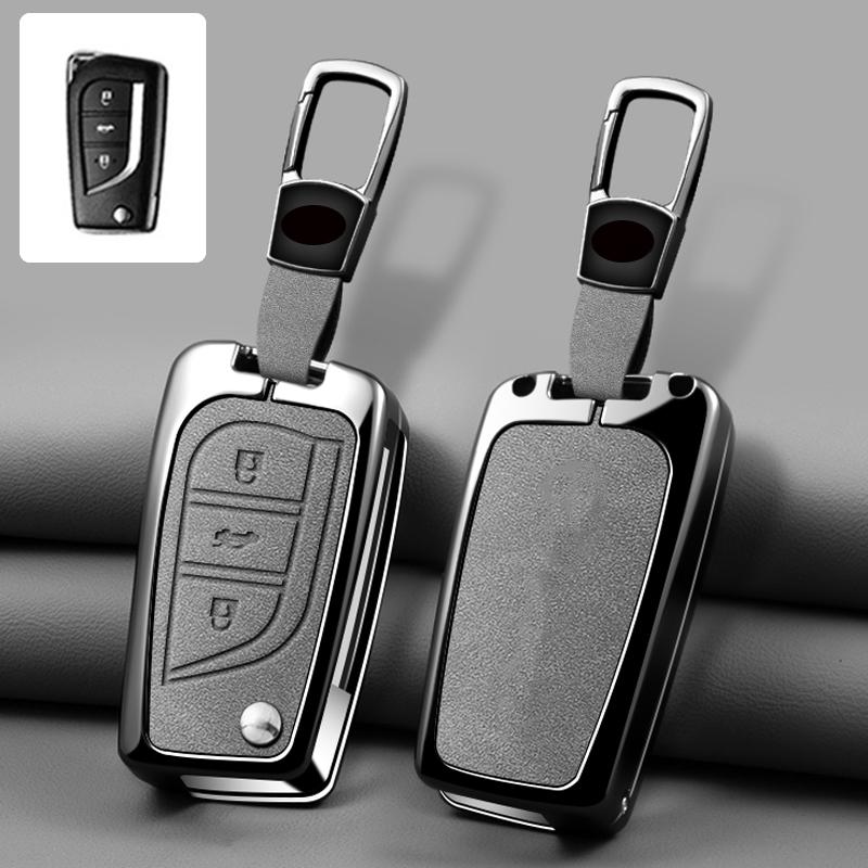 Zinc Alloy Leather Car Key Case For Toyota Auris Corolla Avensis Verso Yaris Aygo Scion Tc Im Camry Rav4 Forturner Hilux Key Fob