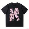 2025 New Korean Kpop BP Pink Girls Graphic Harajuku T Shirts Loose and Comfortable Heavy Cotton Tee Women's Fashion Casual Top