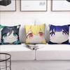 Kreskówka Genshin Impact urocza wersja Q miękka Wygodna Poszewka na Poduszkę na Sofę Salon Domowe biuro Dekor Ochraniacze