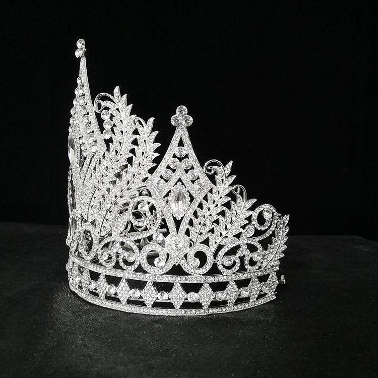 NZ0089 Top Quality Fashion Crown Tiaras Big Crowns Women Rhinestones Princess Large Crown Hair Jewelry