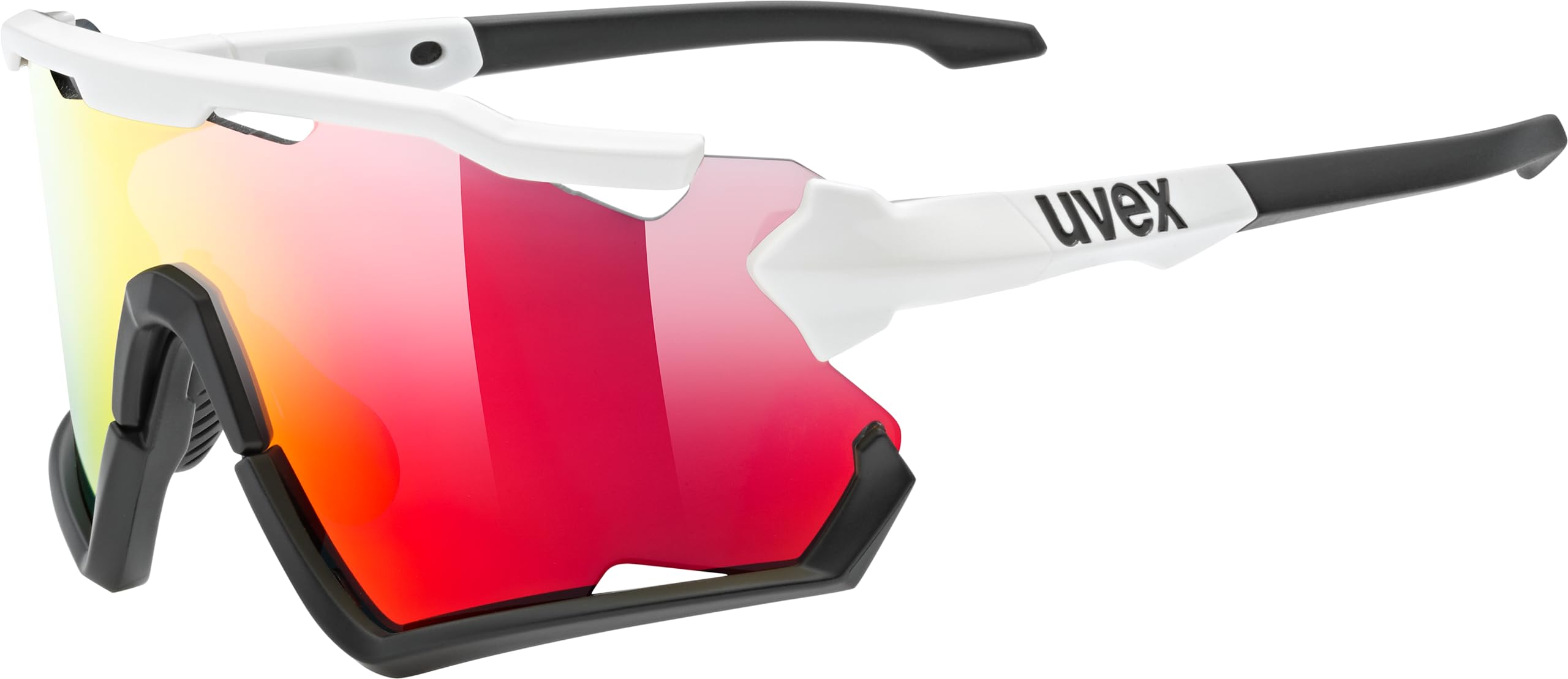 

uvex Sports Sunglasses UV400 Mirror Lens Sportstyle 228 (Uvex) Anti-fog Cycling/Outdoor White/Black (Mirror Red)