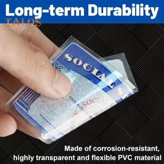 10/20 Unidades Protetores de Cartão de Segurança Social Transparentes Protetor de Cartão Medicare Resistente à Água Porta-Cartão de PVC Transparente para ID Cartão de Débito Cartão de Crédito