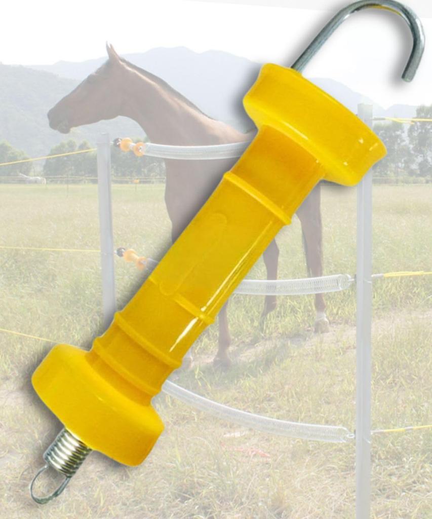 Leap Raupe Electric Fence Gate Clips, Electric Fence Gate Grip Handles, 23cm, Yellow (5 Yellow Electric Fence Grips, 23cm each)