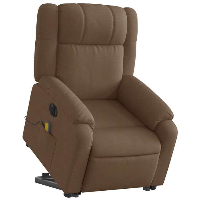 VidaXL Electric Massage Recliner Chair Brown Fabric 3205242