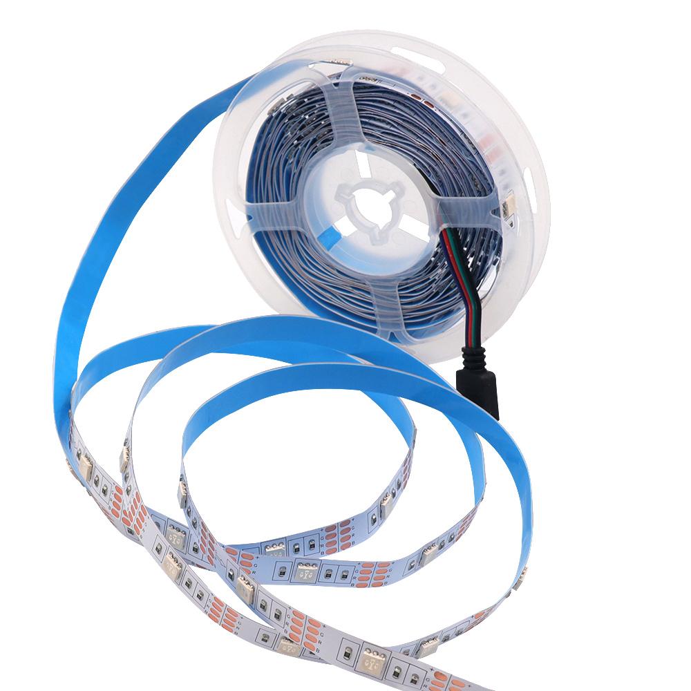 5V 5050 RGB LED-Streifenlicht Hausdekoration Wasserdicht 30 LEDs Flexibles Bandlicht 50cm 1m 2m 5m mit 4-Pin-Stecker Weiß/Schwarz PCB