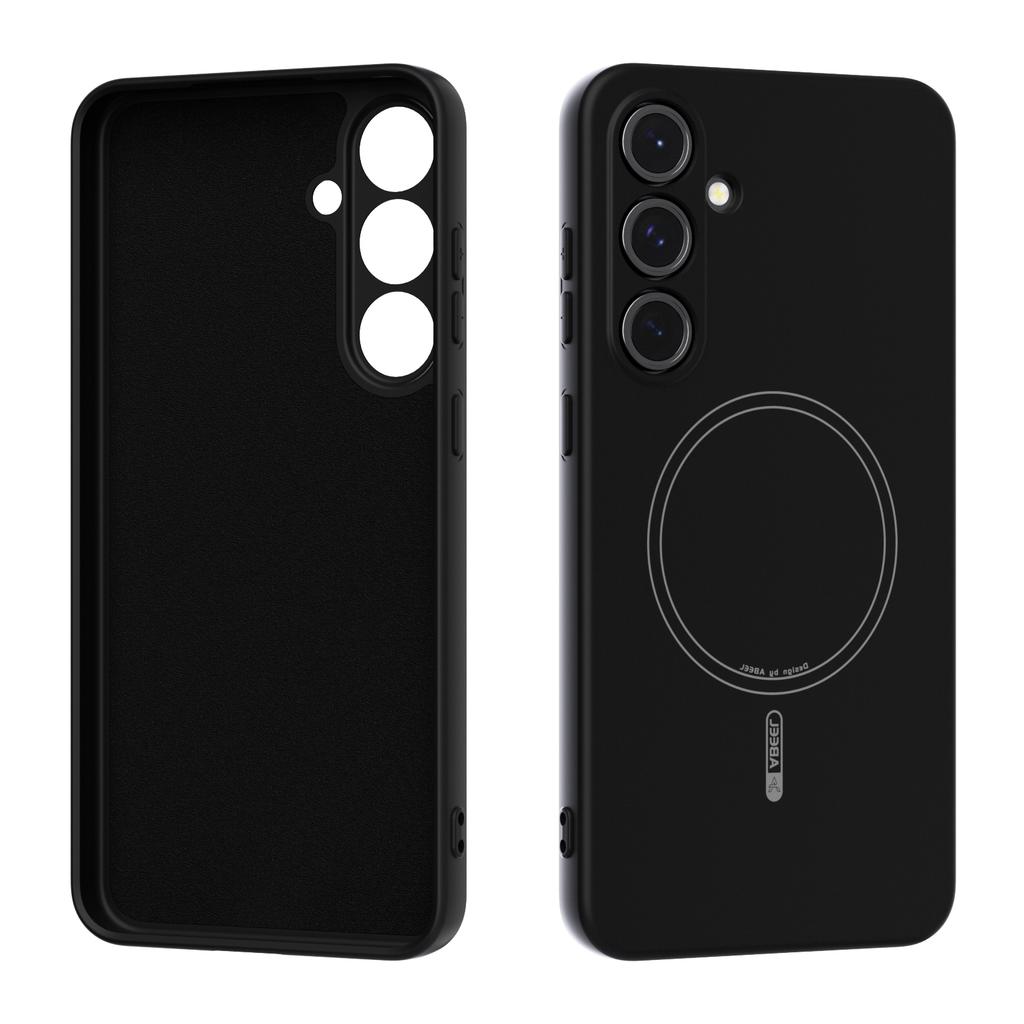 ABEEL For Samsung Galaxy S24 FE Magnetic Case Skin Touch Liquid Silicone Phone Back Cover
