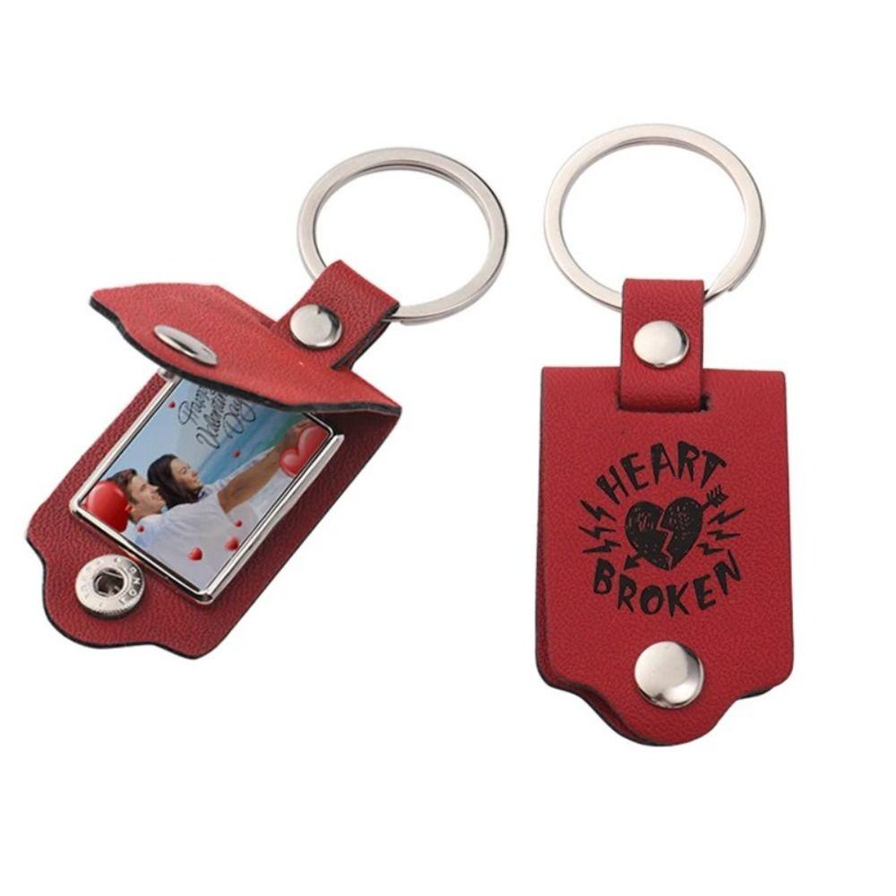 PU Leather Photo Keyring DIY Car Key Ring Rings Charm Bag Key Chains  Gifts