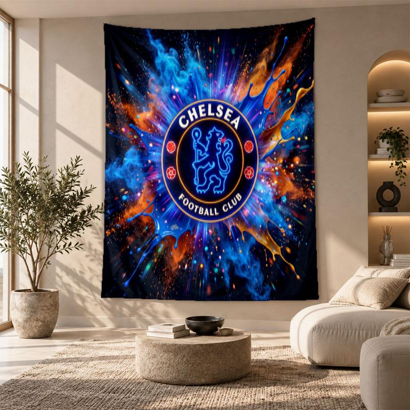 Decorative Tapestry,Chelsea FC Printed Wall Art, Lightweight Wall Hanging For Bedroom Background