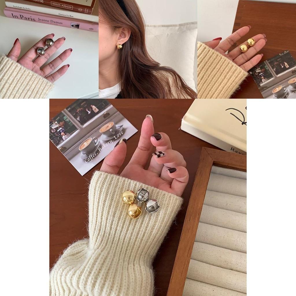 Contemporary Minimalist Round Ball Earrings For Women Stylish Daily Jewelry Wear