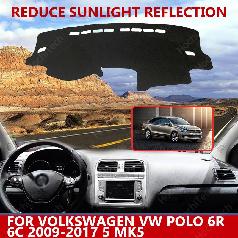 

Стайлинг автомобиля, замшевый коврик для приборной панели, индивидуальный чехол, коврик для приборной панели, ковер для Volkswagen VW POLO 6R 6C 2009-2017 5