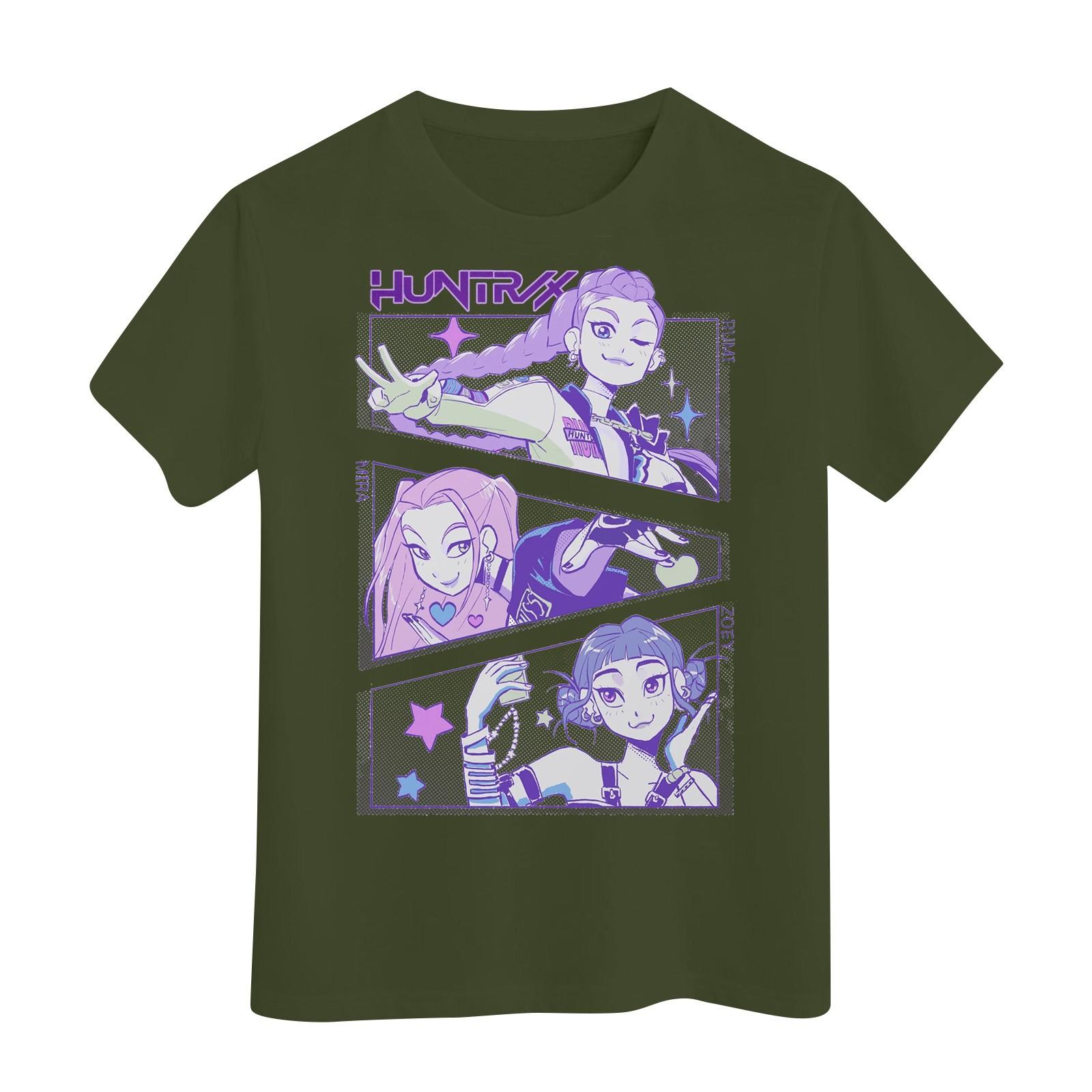 

Футболка с короткими рукавами и круглым вырезом для мальчиков и девочек 100 армия зеленый