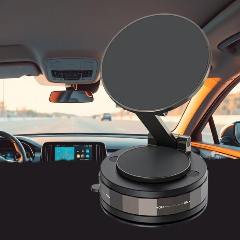 Strong Magnetic Car Phone Holder Adjustable Stand with Vacuum Suction Base for Multiple Surfaces Dashboard Installation