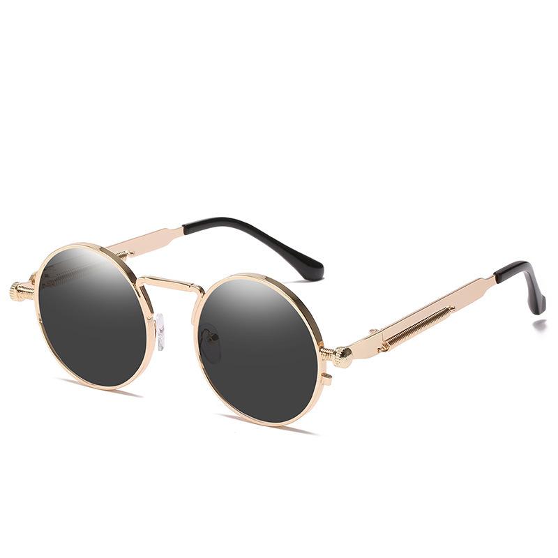 Punk Style Sunglasses, Retro Spring Metal Glasses Legs Personalized Sunglasses Women'S Reflective Sunglasses 8478