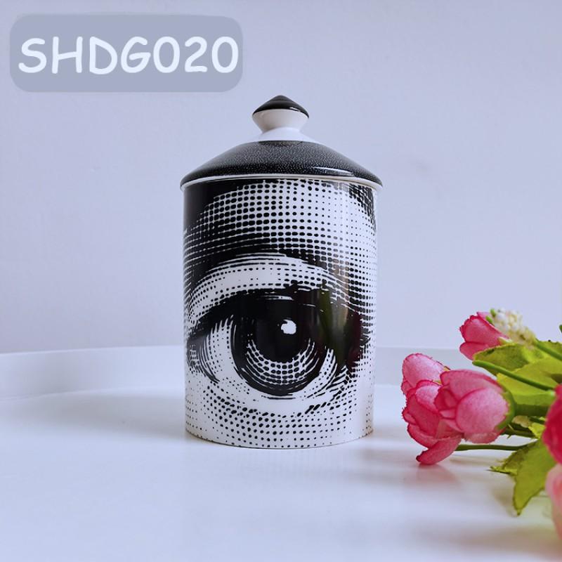 Vaso portaoggetti in ceramica con design sul viso, per gioielli, candele, decorazione da scrivania, contenitore in stile europeo