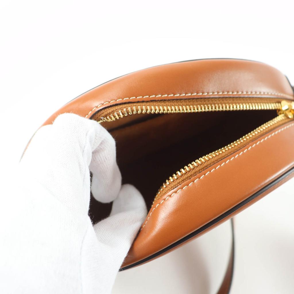 Great CELINE Shoulder Bag Cuill Triomphe Oval Purse Leather Leather Women 19860 Used