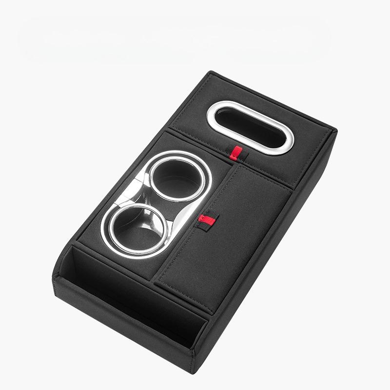 Car Armrest Box Organizer Storage Box Premium Sense with Tissue Box Cup Holder Cell Phone Center Armrest Booster Pad