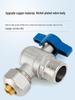 All-Copper Large Flow Angle Gas Pipe Boiler Ball Valve with Aluminum-Plastic Pipe External Thread (4-point, 6-point)