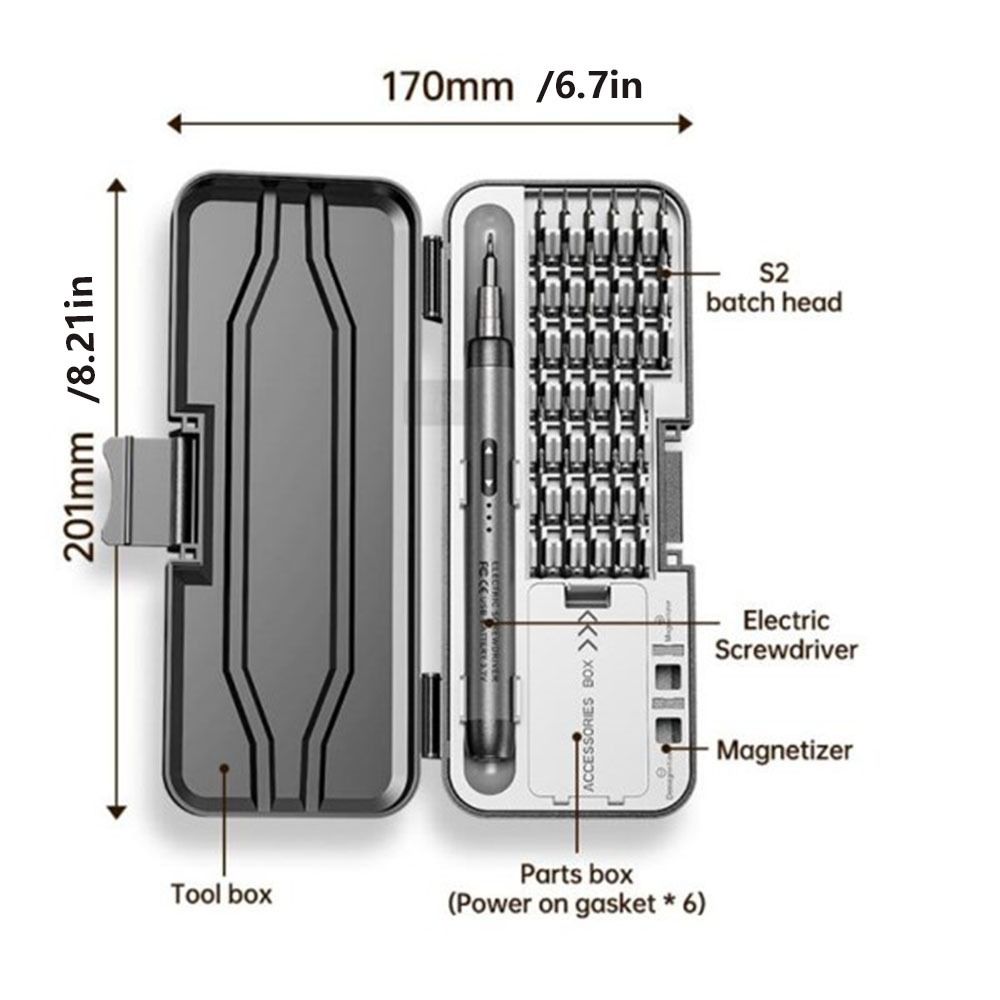 Magnetisches elektrisches Schraubendreher-Set 46 in 1 Elektrisches Reparaturwerkzeugset für PC, Telefon, Laptop