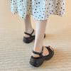 Fairy wind platform sandals female outer wear 2025 summer new bow thick heel with fashion beach shoes