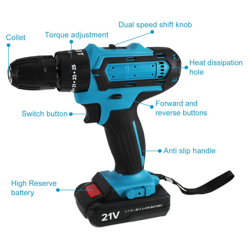 Cordless Drill Machine With Lithium Battery For Long Lasting Smart Steel Portable Cordless Drill