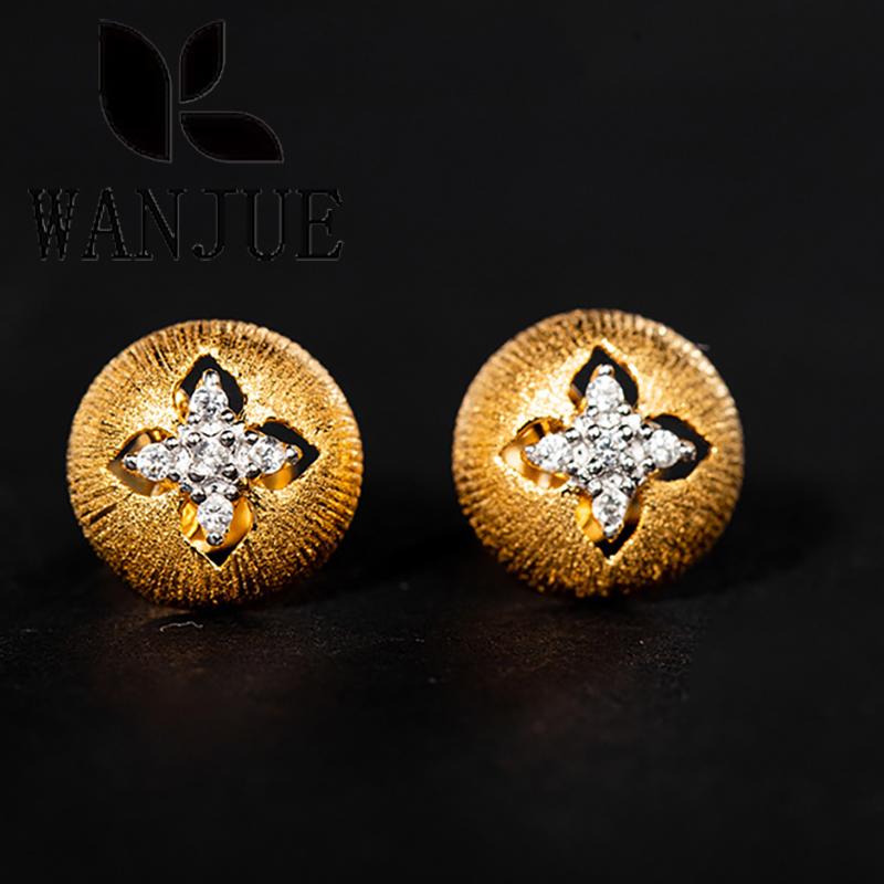 Exquisite Women's Trend Zircon Fashion Classic Brushed Craft Earrings Wedding Party Holiday Gift