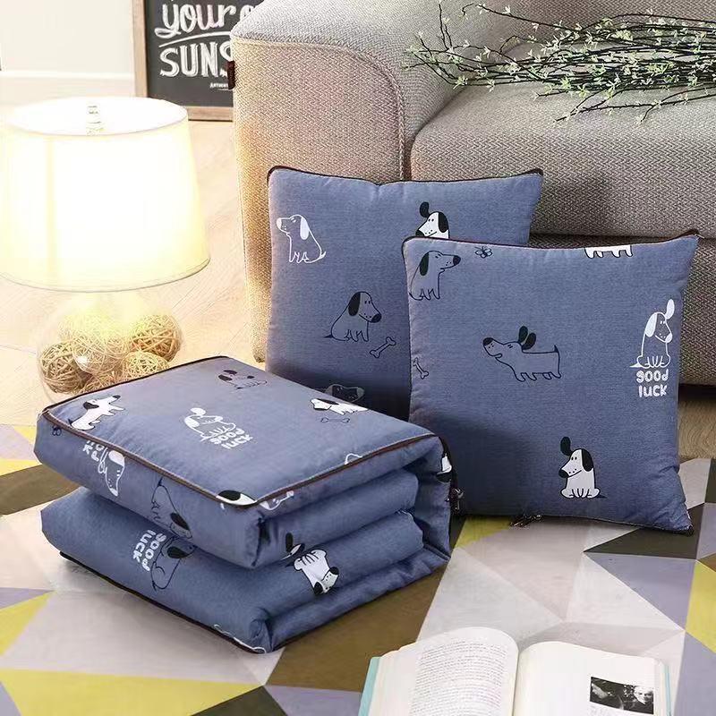Foldable Multifunctional Nap Cushion: Pillow & Blanket for Car & Office
