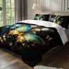 3pcs Luxury Golden Teal Butterfly Bedding Duvet Cover Set Butterfly Themed Bedding Quilt Set Elegant Butterfly Bedroom Decor