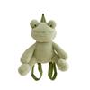 Plush Green Frog Cartoon Backpack For Girls Gift And Daily Use