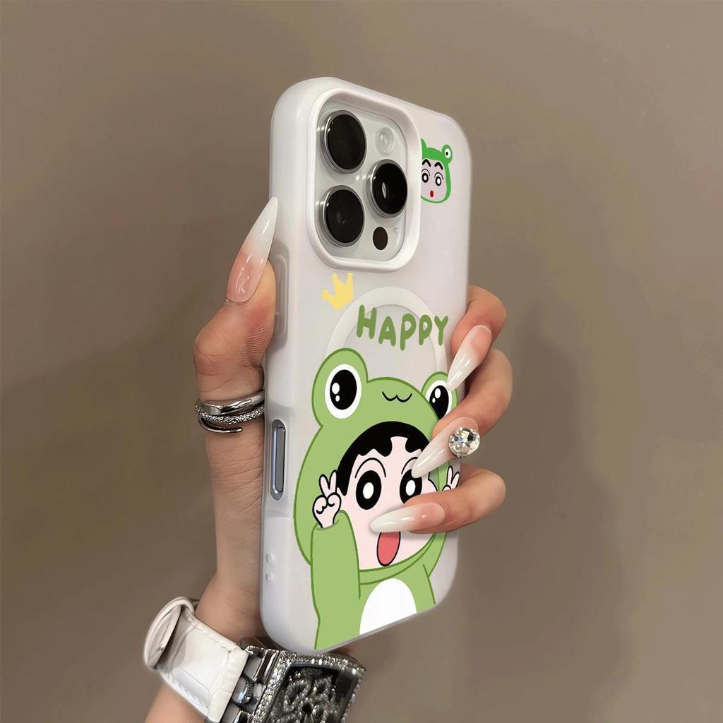 Magnetic Jelly 2-in-1 Phone Case 15pm Frosted Transparent Phone Case for Apple Wave Personalized Cartoon Fashion Interior