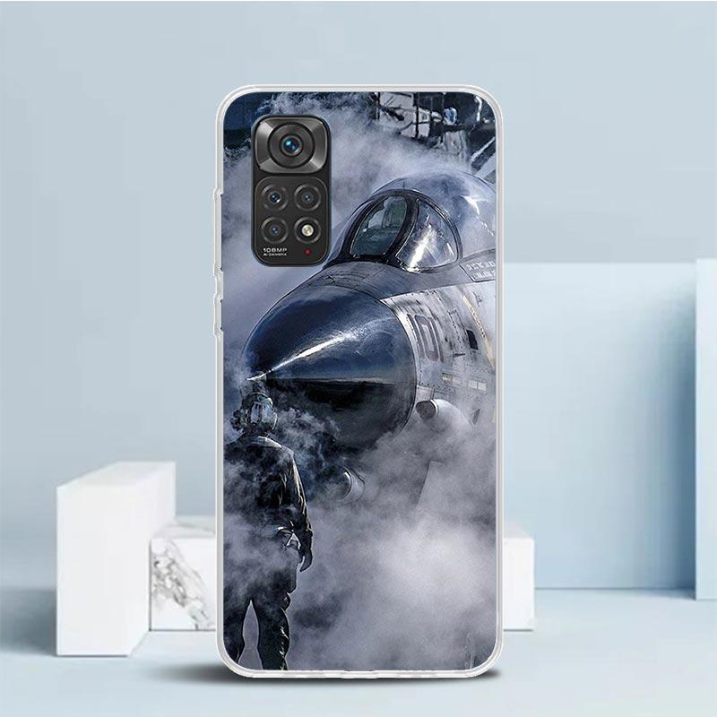 Military Aircraft Warship Fighter Phone Case For Xiaomi Redmi Note 15 14 14S 13 12S 12 Pro Plus 11S 11 11T 11E 10S 10 + Soft TPU