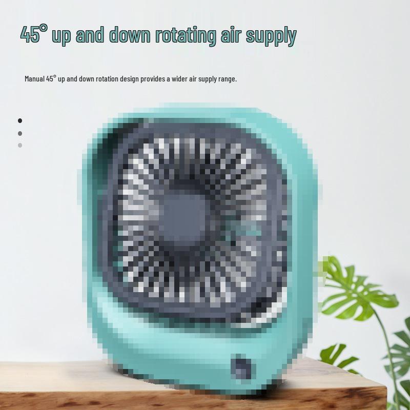 Square USB Charging Mini Desk Fan – Silent, Compact Gift with Customizable Logo
