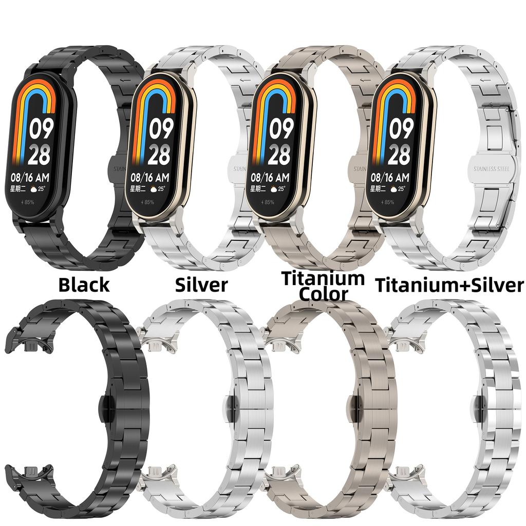 Luxury Titanium Alloy Strap for Xiaomi Smart Band 9 Fashion Style Metal Bracelet for Mi 8 NFC Watch Band