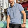 Summer New Men's Polo Shirt Casual Short Sleeve Turn-down Collar Solid Color Fashionable Light Weight Cotton T-shirt for Youth