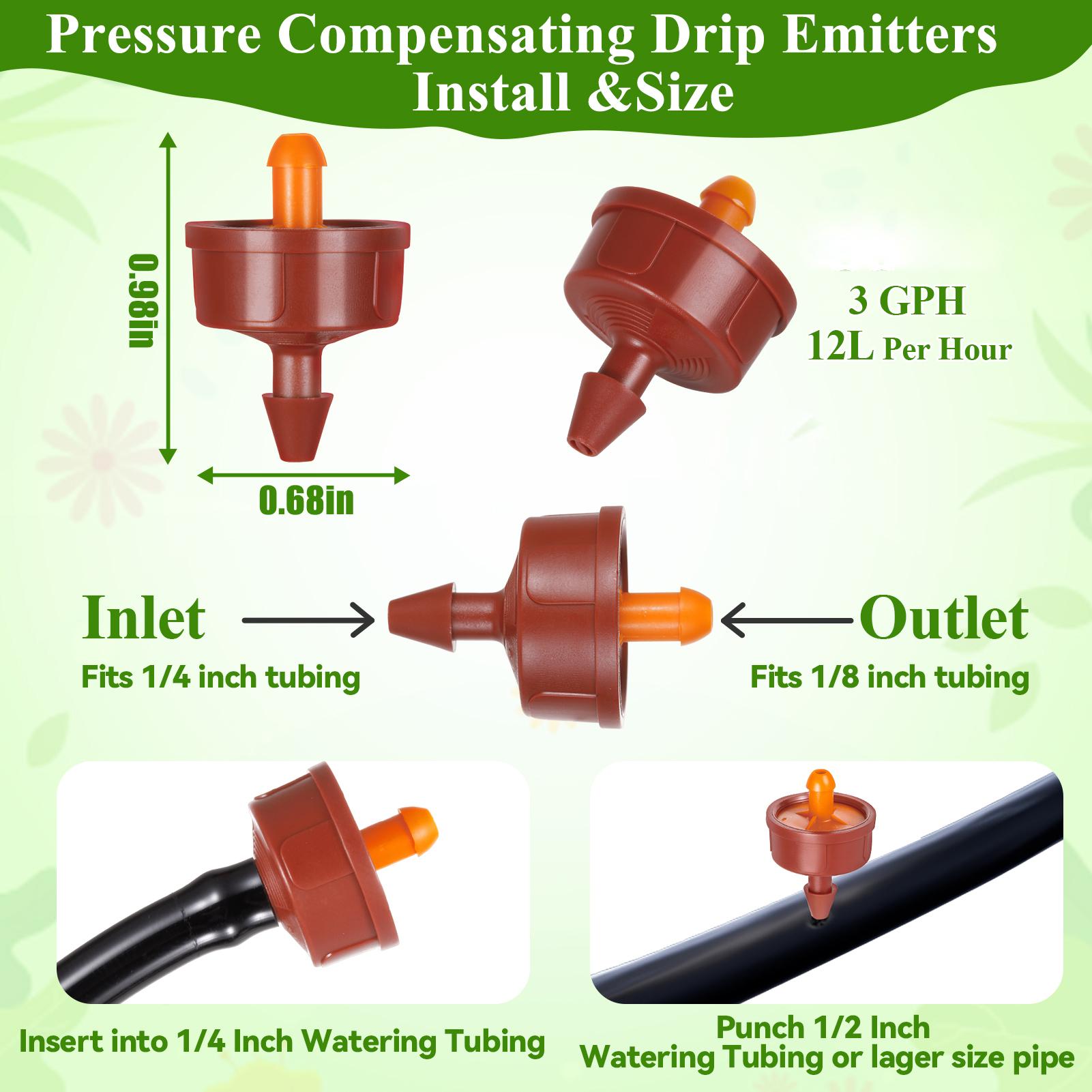 

50Pcs 12L16L Steady Flow Dripper Pressure Compensation Drip Emitters Garden Agriculture Greenhouse Drip Irrigation Nozzle