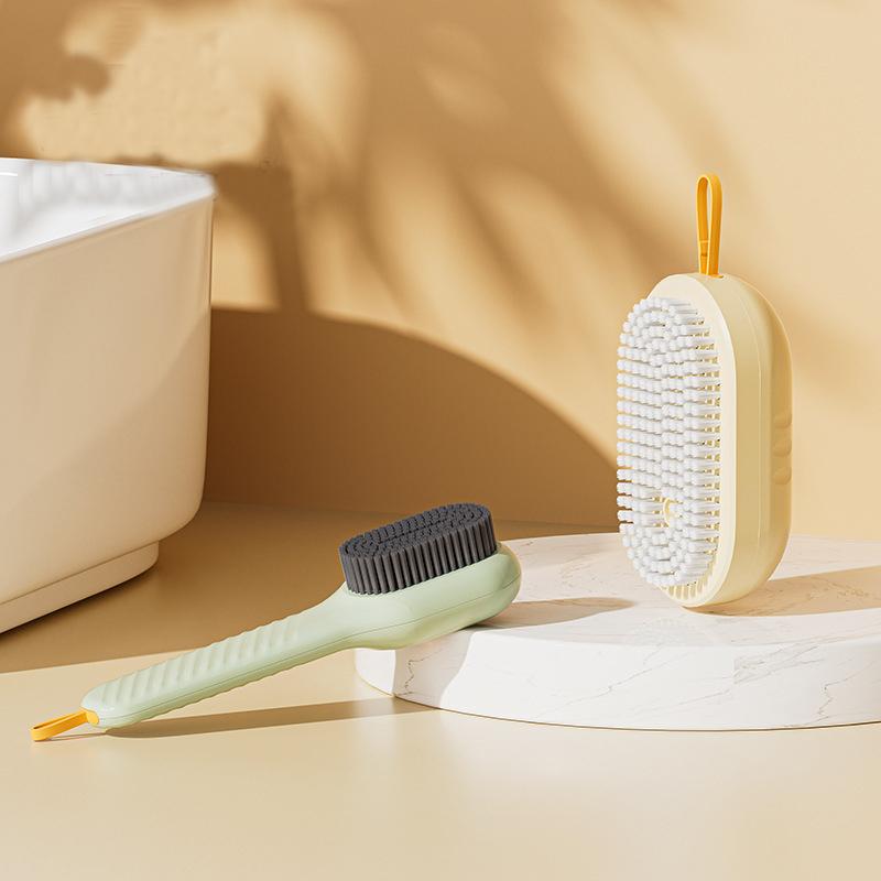 1pcs Shoes Brush Automatic Liquid Discharge Multifunction Press Out Shoes Cleaner Soft Bristles Clothes Brushes Cleaning Tool