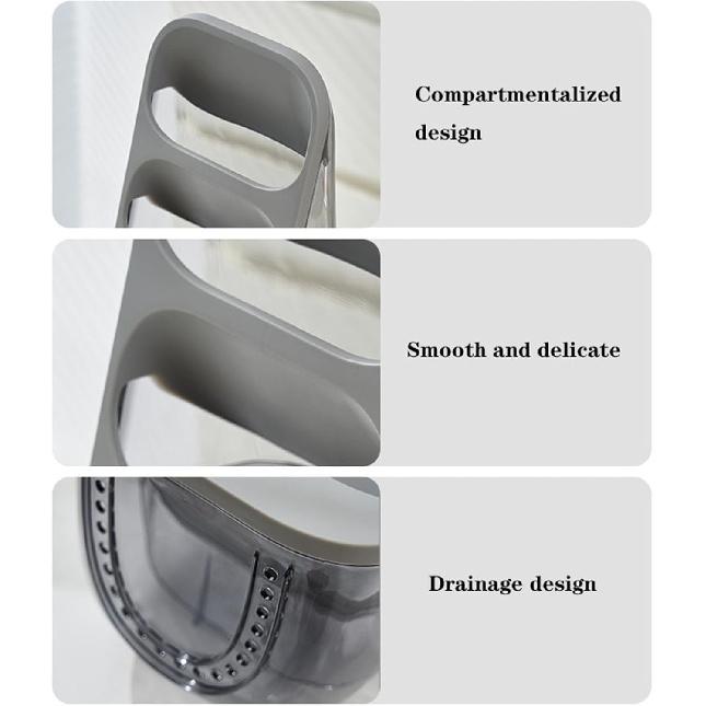 Cutlery Holder Stand 3-Format Vertical Utensil Holders, Kitchen Utensil Organizer for Countertop, Cutlery Drainer Sink Caddy Spoon Chopsticks Fork