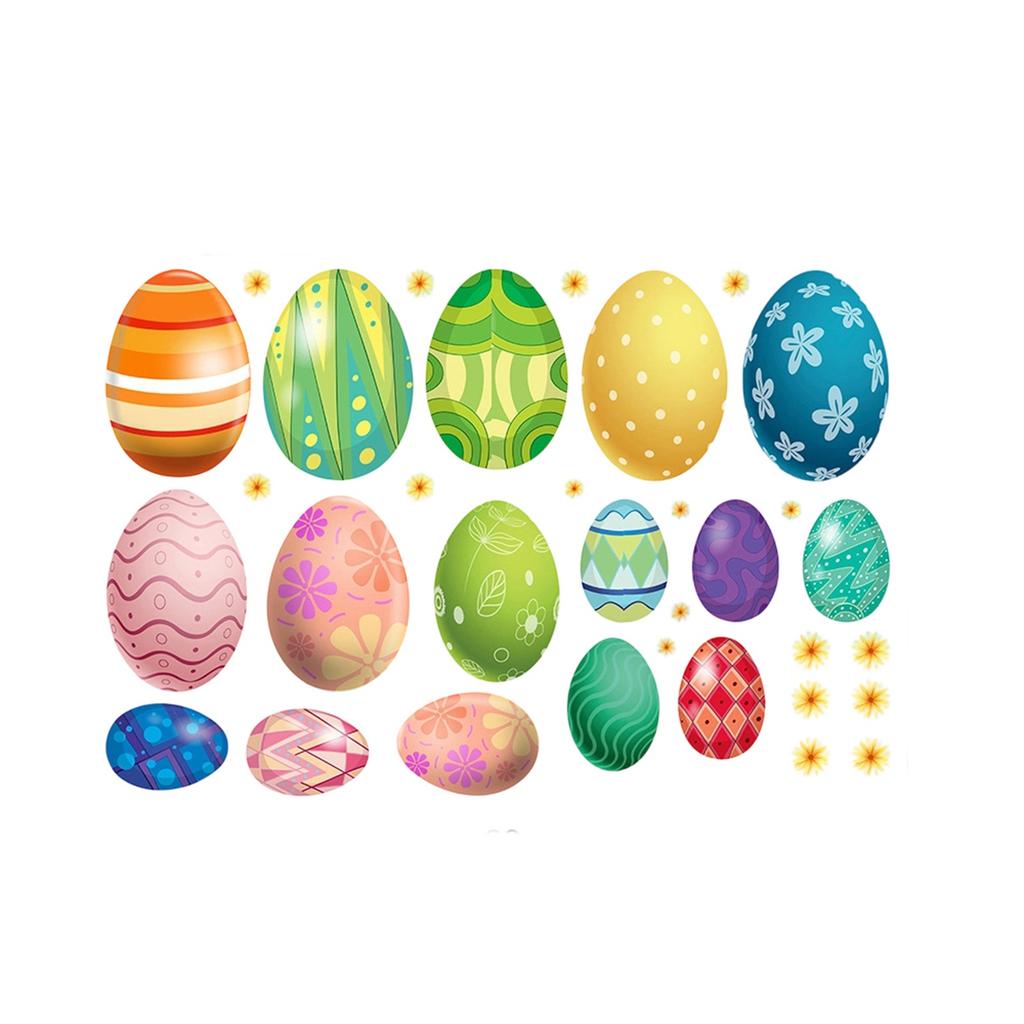 Easter Themed Easter Egg Wall Stickers, Wall Decorations, Holiday Decoration Stickers, PVC Self-adhesive Stickers